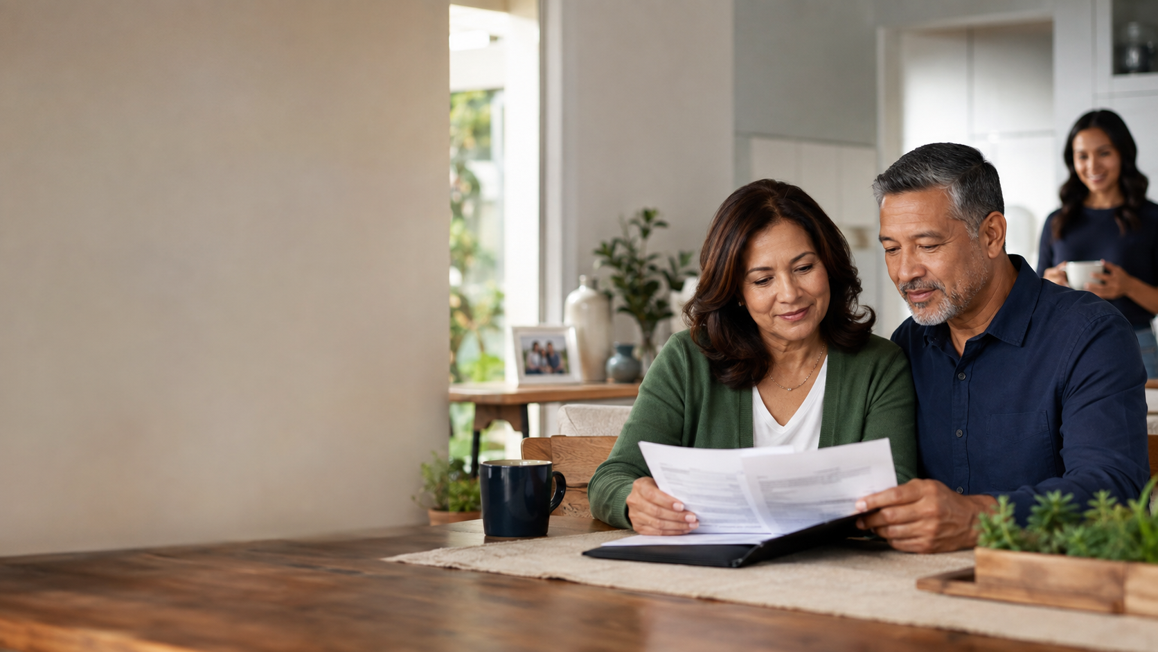 A couple reviewing healthcare expenses together at home